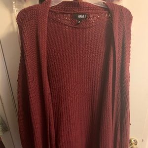 a.n.a. Burgundy Oversized Cardigan